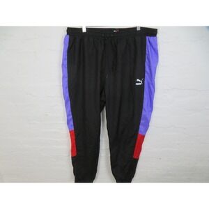 Puma x Helly Hansen Track Pants Mens 2XL Black Purple Colorblock Windbreaker